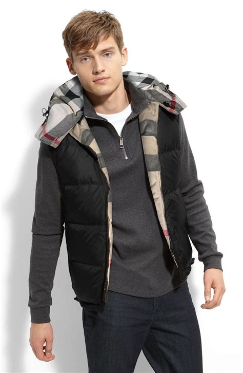 mens burberry reversible vest|Burberry flannel men's.